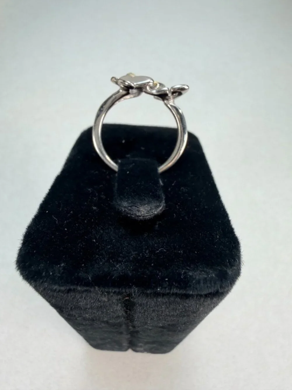 Modern Two Tone Butterfly Ring Silver Gold Tone Nature Statement Jewelry 7.25